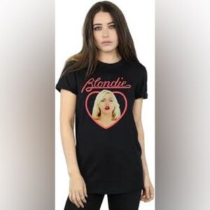 Blondie Womens Heart Face Cotton Boyfriend T-Shirt Size Small